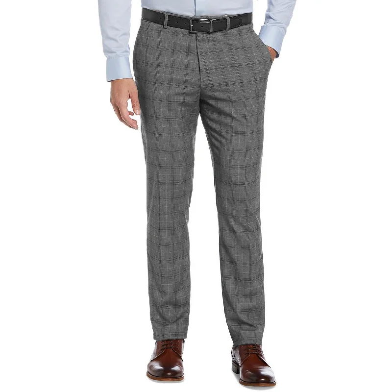 Perry Ellis Mens Slim Fit  Dress Pants Fashionable Button-Up Pants