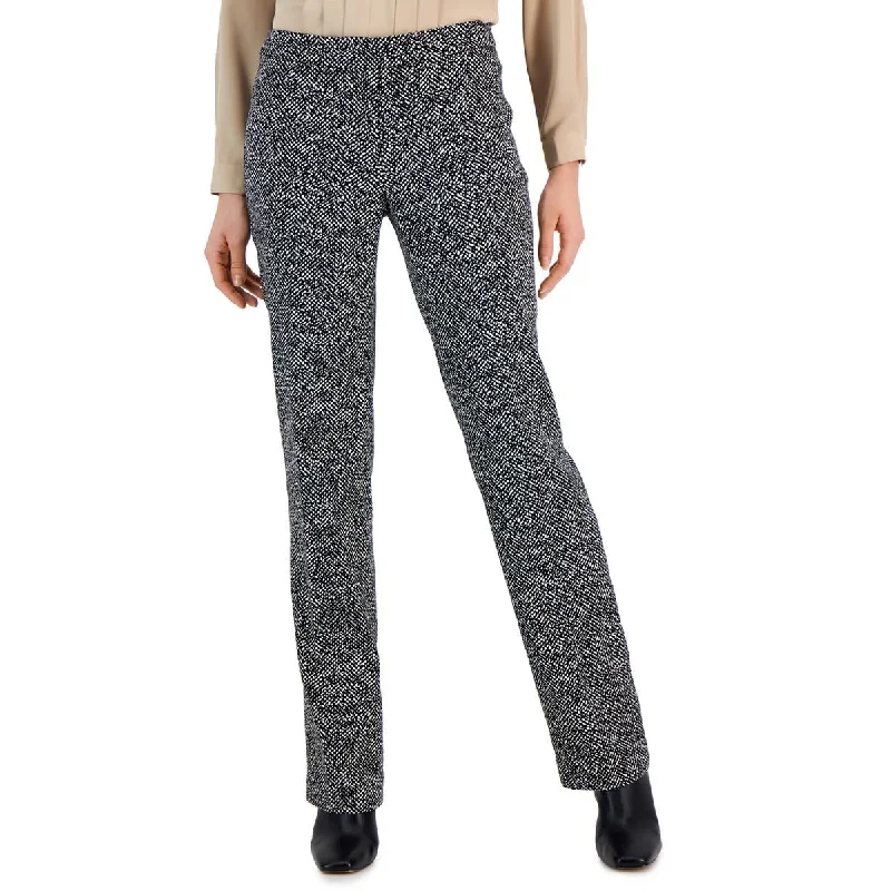 Anne Klein Womens   Printed Textured Straight Leg Pants Fashionable Track Pants