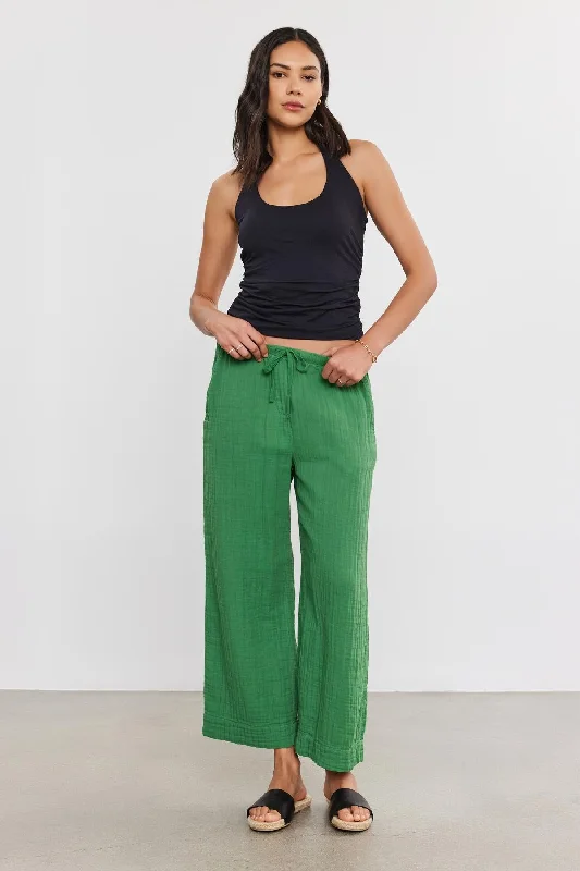 FRANNY COTTON GAUZE PANT Cozy Fitted Pants