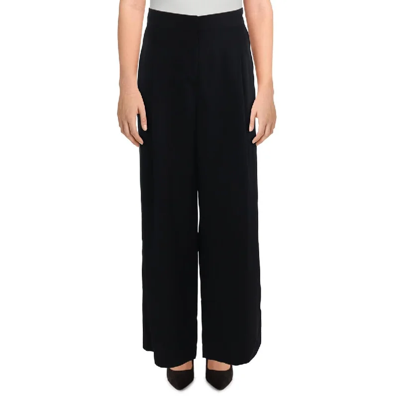 French Connection Womens High Rise Solid Wide Leg Pants Elegant Palazzo Trousers