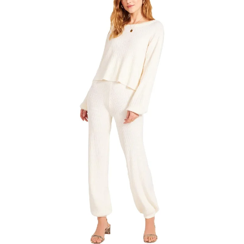 BB Dakota Private Cable Women's Cable Knit High Rise Jogger Pants Elegant Dress Pants