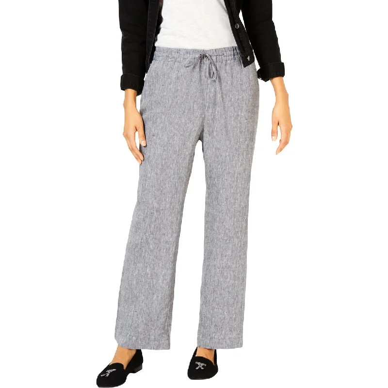 Charter Club Womens Plus Woven Wide Leg Pants Classic Cropped Pants