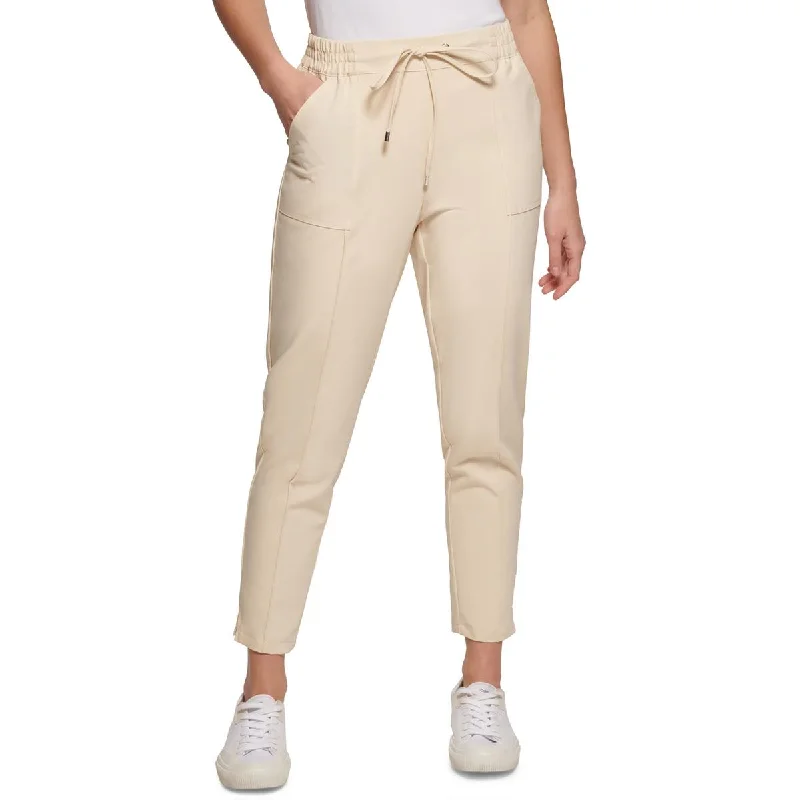 Calvin Klein Womens Pintuck Split Hem Ankle Pants Lightweight Jogger Pants