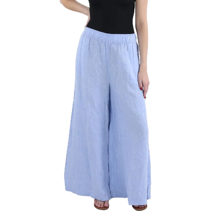 Vineyard Vines Womens Linen High Rise Wide Leg Pants Relaxed Fit Trousers