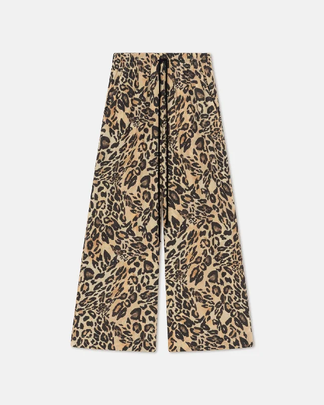 Kyler - Printed Cotton-Voile Pants - Leopard High-Waist Jogger Pants