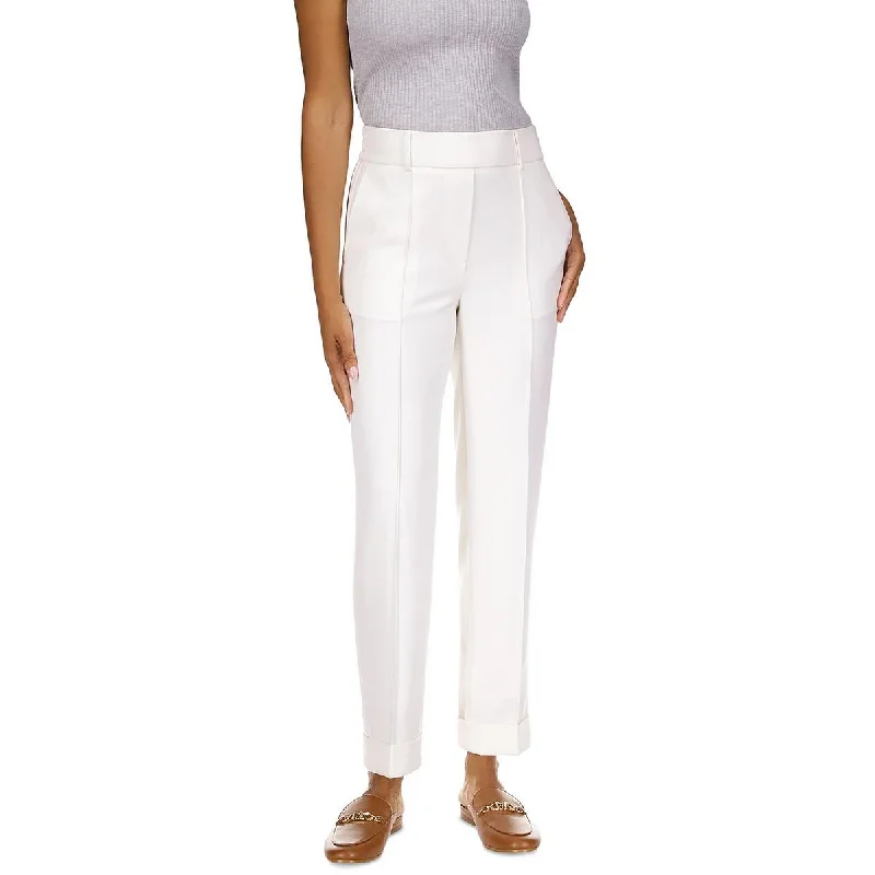 MICHAEL Michael Kors Womens Petites High Rise Cropped Straight Leg Pants Casual Yoga Pants