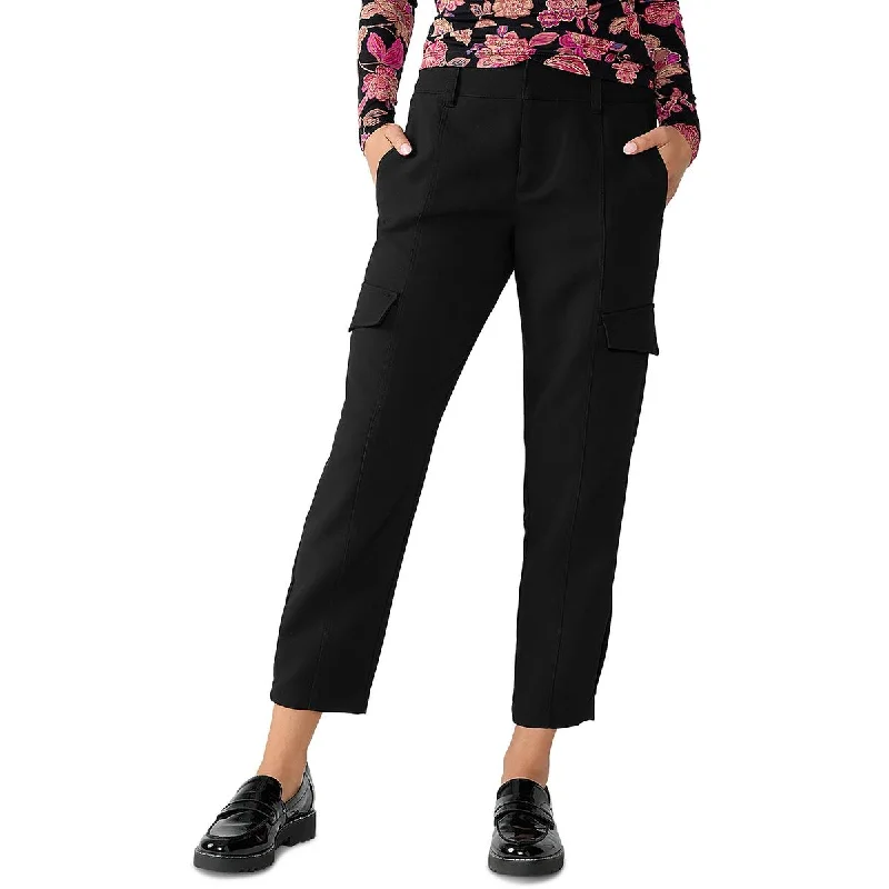 Sanctuary Womens Mid Rise Knit Cargo Pants Sleek Black Pants