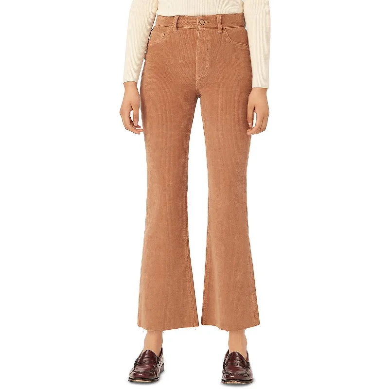 DL1961 Womens Bridget Frayed Hem Corduroy Bootcut Pants Relaxed Fit Trousers