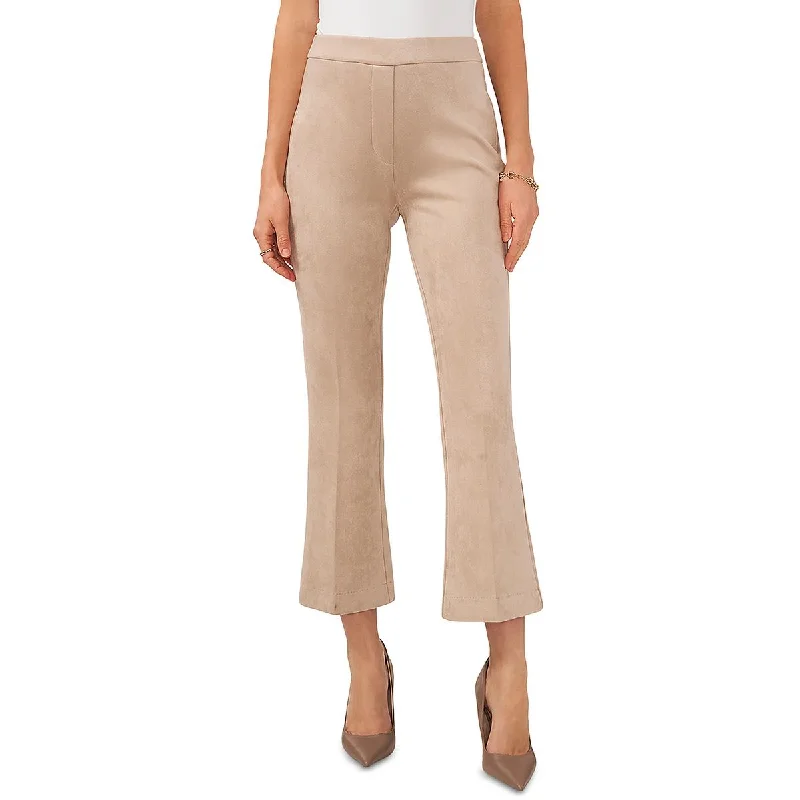 Vince Camuto Womens   Faux Suede Mid Rise Flared Pants Soft Stretch Trousers