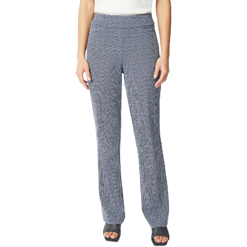 Jones New York Womens Herringbone Pull On Bootcut Pants Classic Straight Pants