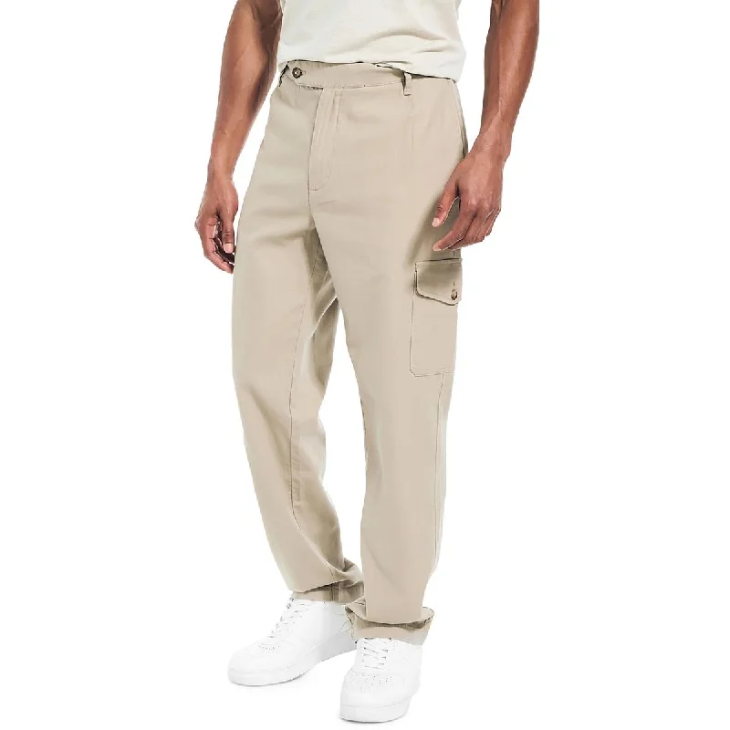 Nautica Mens Linen Pocketed Cargo Pants Fashionable Work Pants