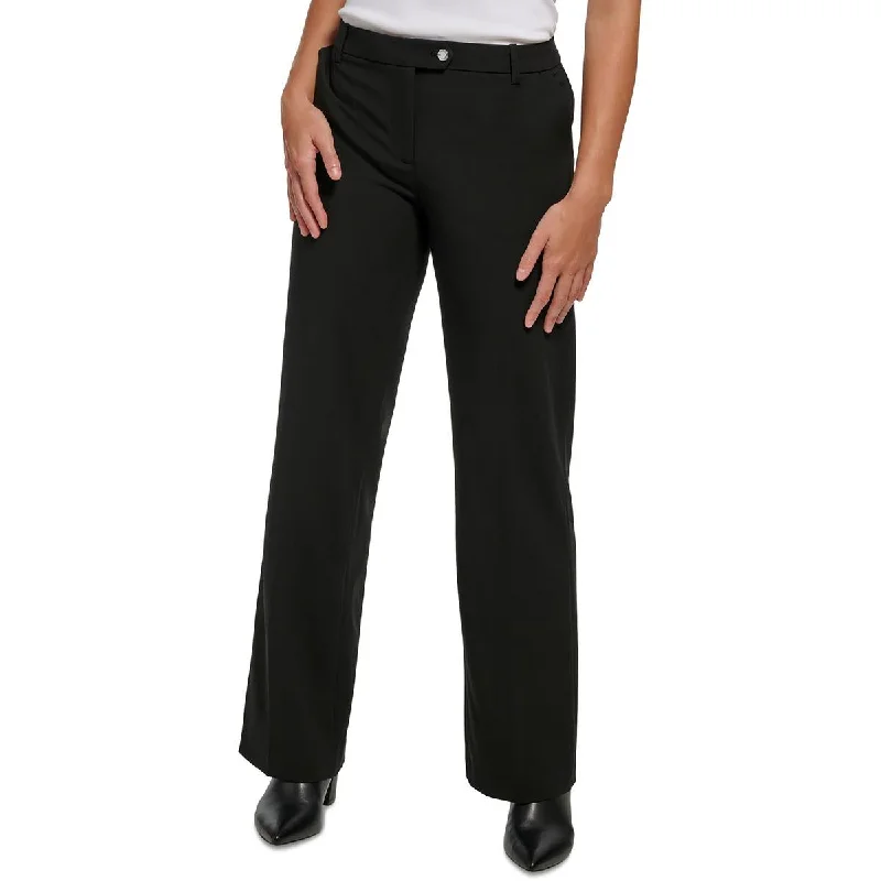 Calvin Klein Womens Casual Pull On Wide Leg Pants Fashionable Tapered Leg Pants