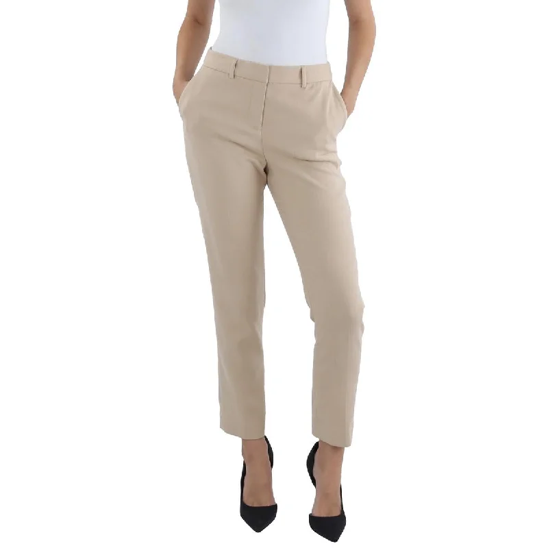 Tahari ASL Womens Mid-Rise Ankle Straight Leg Pants Slim-Fit Khaki Pants