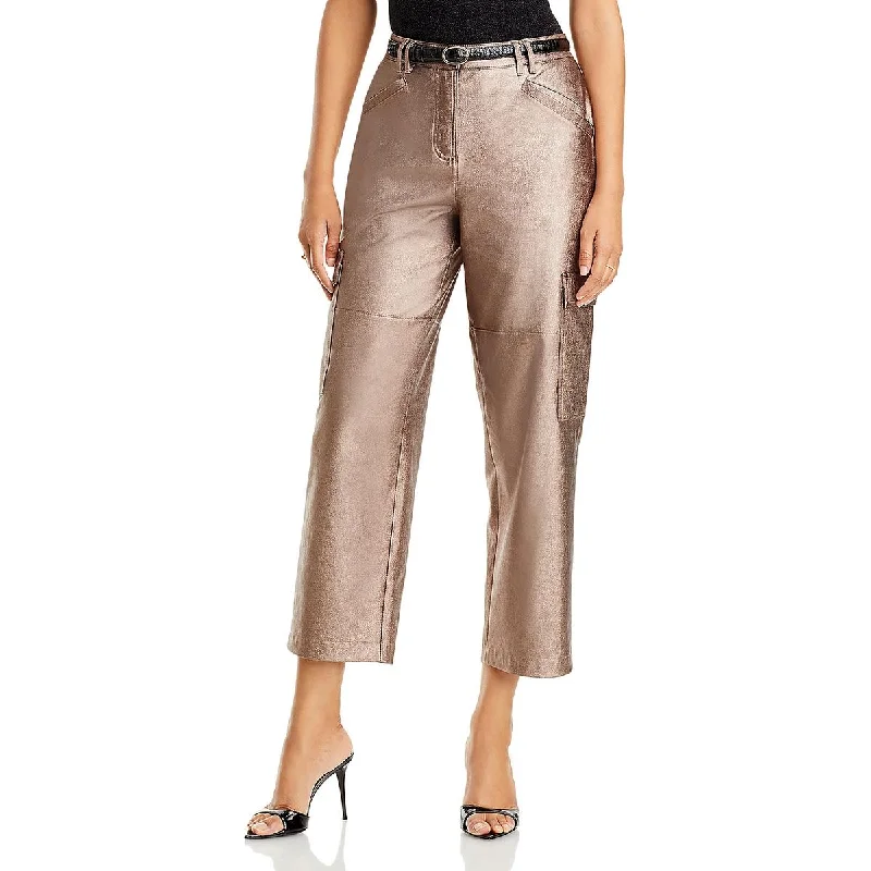 Kobi Halperin Womens Diana High Rise Cropped Cargo Pants Modern Stretch Trousers