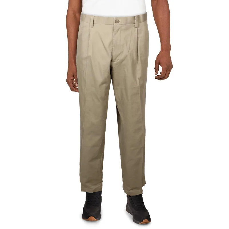 Dockers Mens Big & Tall Pleated Stretch Khaki Pants High-Waist Jeans