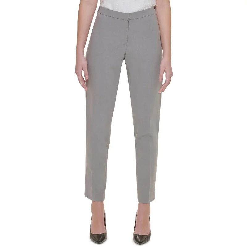 Calvin Klein Womens Mid-Rise Solid Ankle Pants Casual Skinny Fit Pants