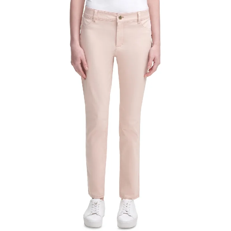 Calvin Klein Womens Twill High Rise Skinny Pants Stylish Slim Trousers