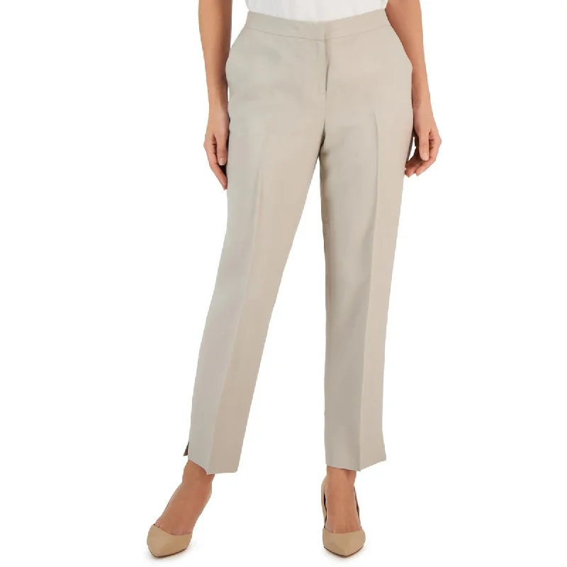 Kasper Womens Plus Summer Linen Blend Wide Leg Pants Classic Straight-Leg Pants