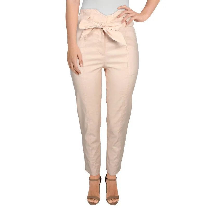 Jonathan Simkhai Womens Remington Linen Belted Pants Relaxed Linen Pants