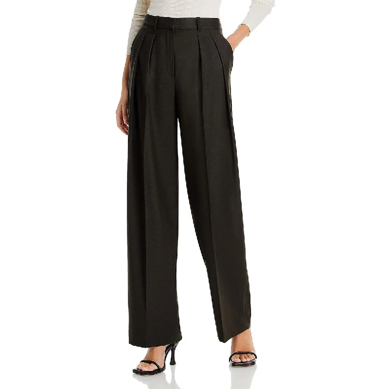 Theory Womens Pleated Wool Dress Pants Fashionable Jogger Pants