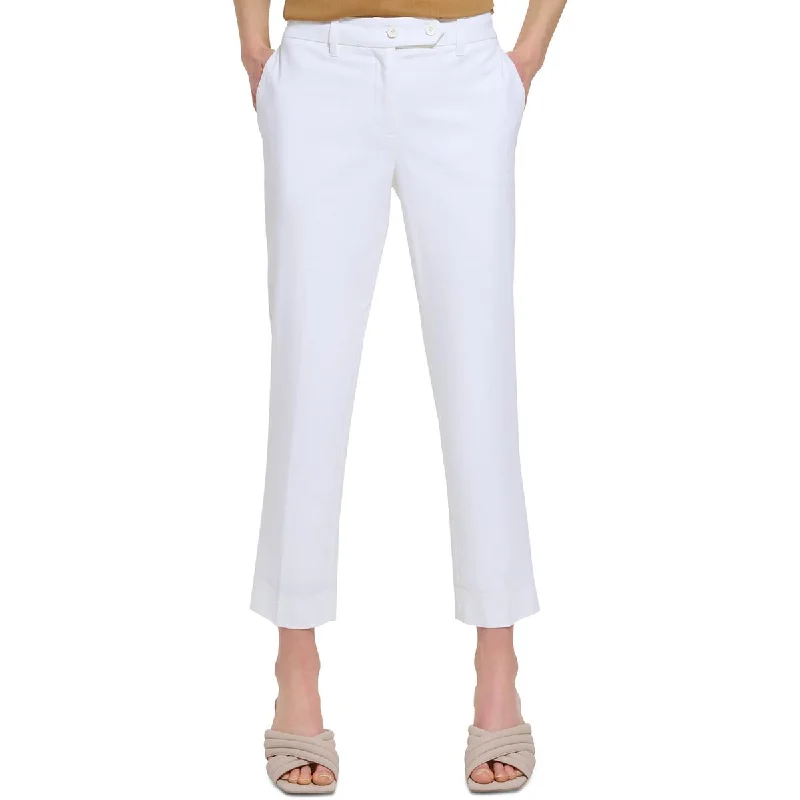 Calvin Klein Womens High Rise Solid Ankle Pants Modern Skinny Pants