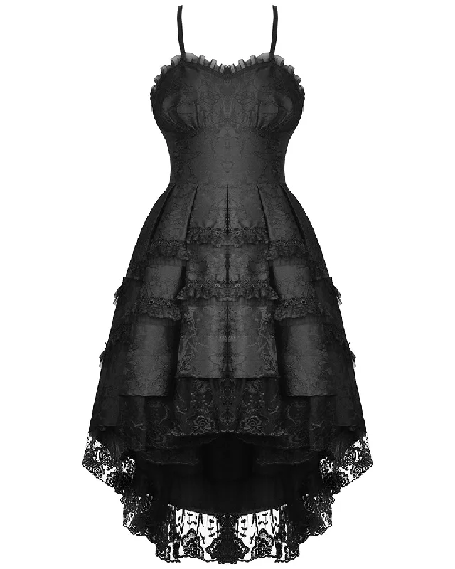 Dark In Love Gorgeous Gothic Lolita Pleated Jacquard Prom Dress