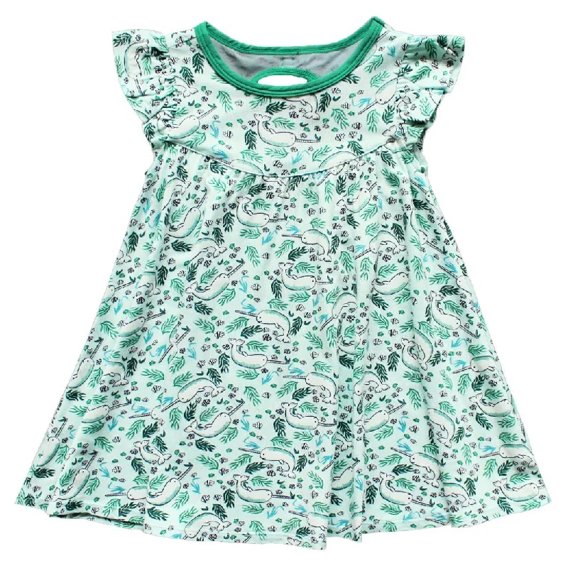 Aquamarine Narwhals Twirling Dress (2t-6y)