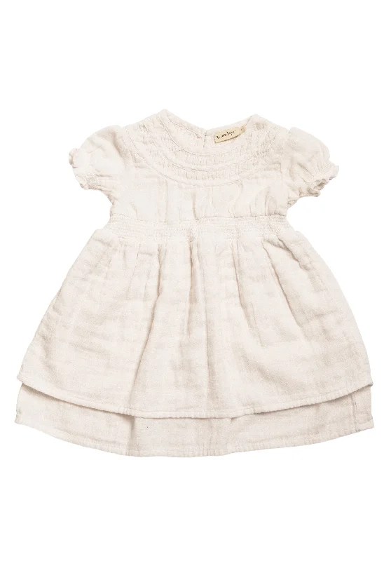 Willow | Organic Muslin Cotton Dress | Coconut Cream