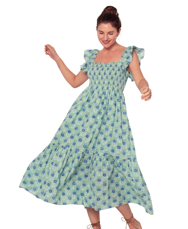Amelia Dress Green And Blue Azalea