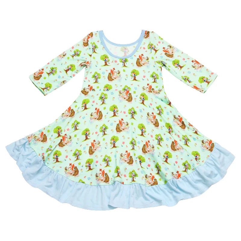 Tree House Party Ruffle Hi-lo Twirling Dress (2t-6y)