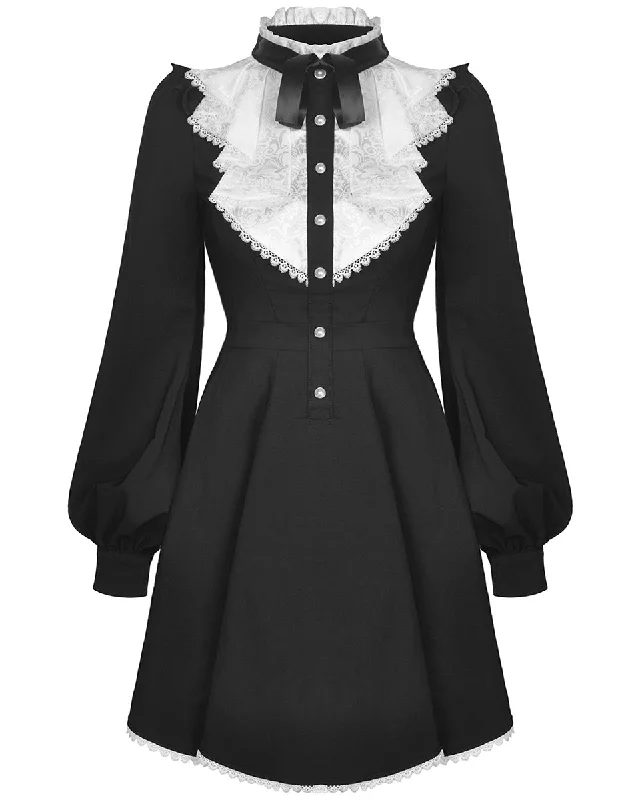 Dark In Love Evanora Gothic Doll Dress - Black & White
