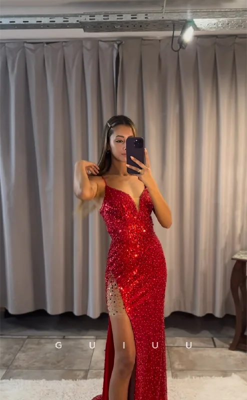 G4408 - Sexy & Hot Red Column Low V Neck Criss-Cross Straps Sleeveless Prom Evening Dress with Slit G4408 - Sexy & Hot Red Column Low V Neck Criss-Cross Straps Sleeveless Prom Evening Dress with Slit