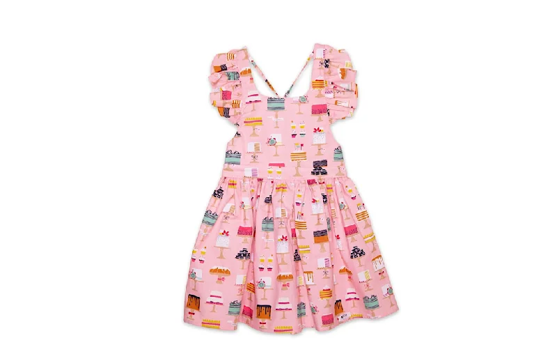 Ruffle Sleeve Dress In Cakes