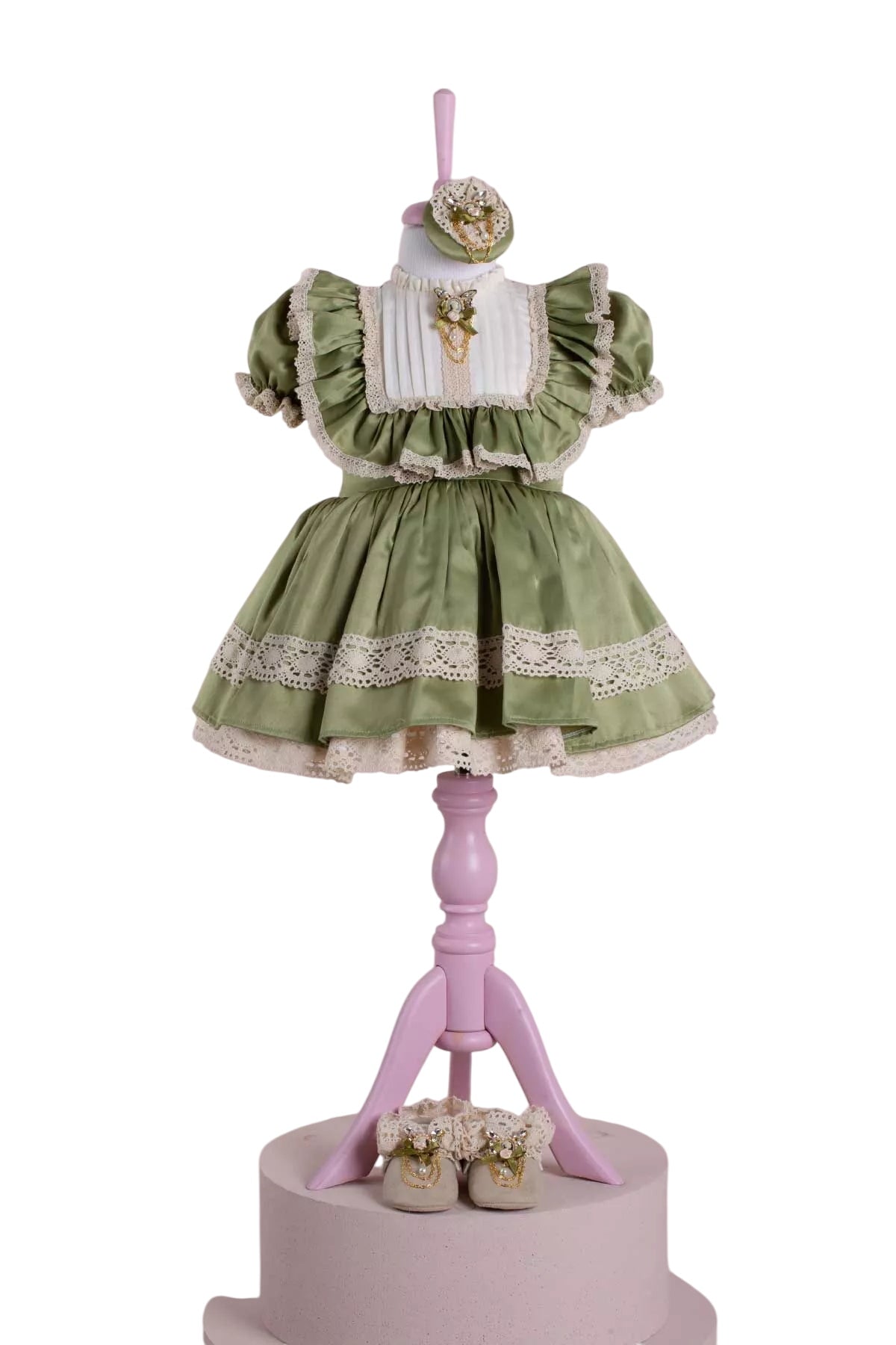 Rita Green Baby Dress Set