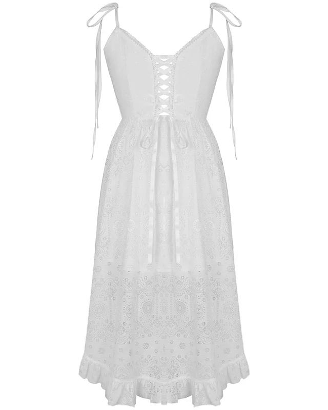 Dark In Love Gypsophilia White Gothic Lace Evening Dress