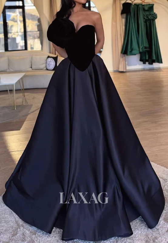 Floral Embossed Sweetheart Sleeveless A-Line Prom Dress Off-Shoulder Pleated Evening Gowns Floral Embossed Sweetheart Sleeveless A-Line Prom Dress Off-Shoulder Pleated Evening Gowns
