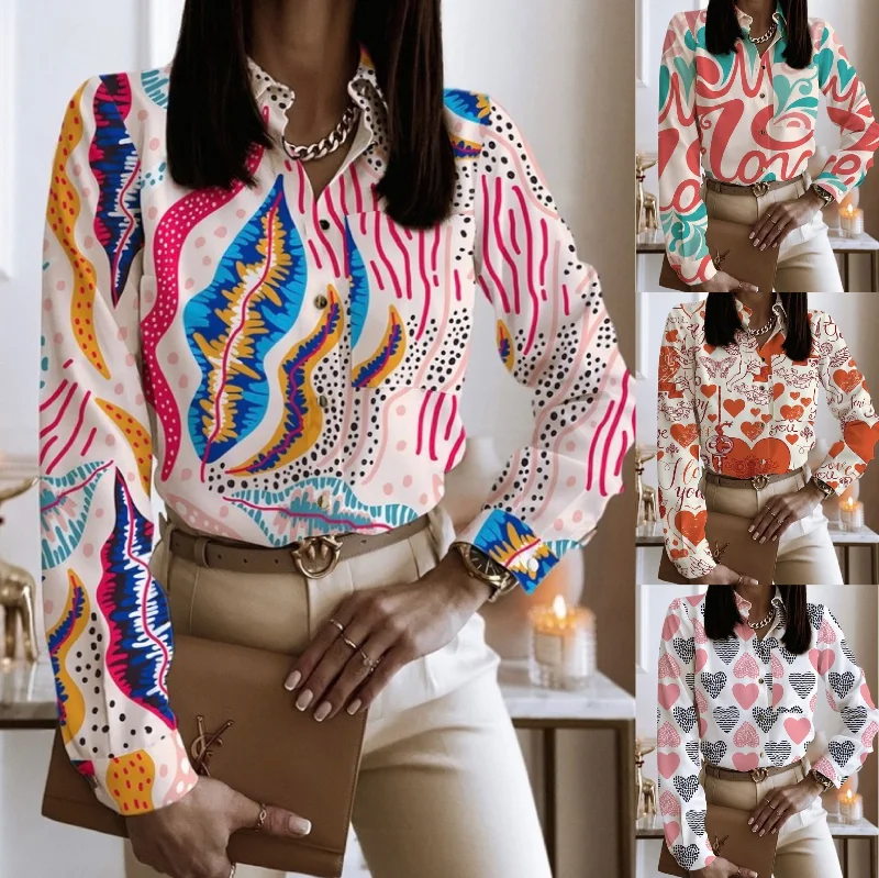 2023 Women Ladies Fashion Blouse Spring Autumn Long Sleeve Lady Office Work Shirts Tops Casual Elegant Blouses Sleeveless Summer Blouse