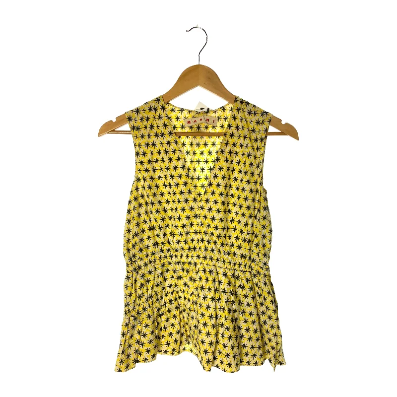 MARNI/SL Blouse/38/YEL/Cotton/All Over Print Casual Stripe Blouse
