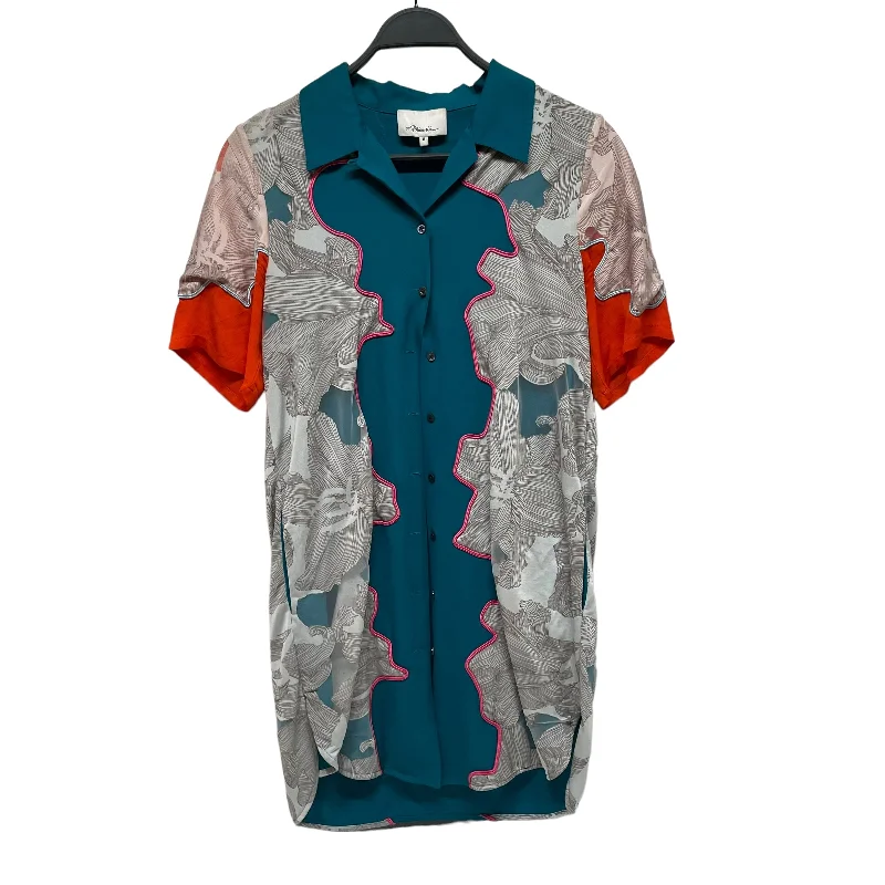 3.1 phillip lim/SS Blouse/Nylon/BLU/BLUE ORANGE Backless Summer Blouse