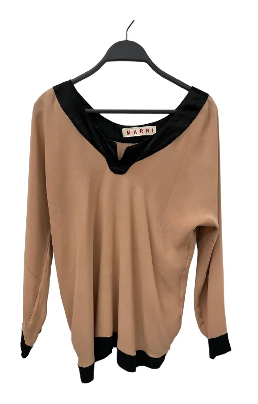 MARNI/LS Blouse/38/Polyester/BEG/ Pastel Color Blouse