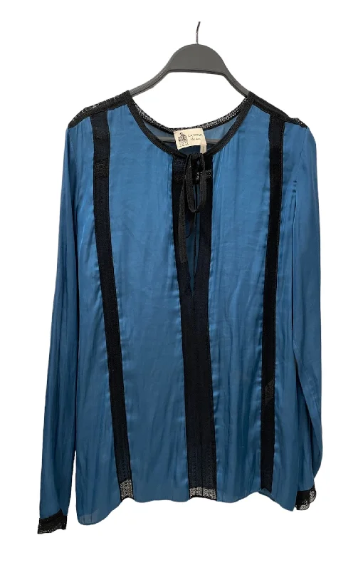 LANVIN en Bleu/Blouse/36/Cotton/BLU/LACE TRIM Slim Fit Blouse