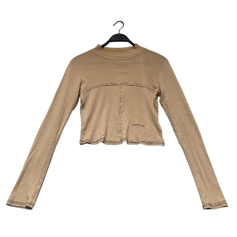 ECKHAUS LATTA/LS Blouse/S/Cotton/BEG/Lapped Mock Neck Airy Cotton Blouse