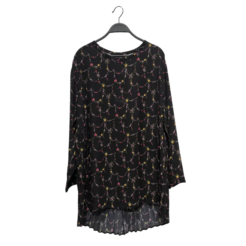JUNYA WATANABE COMME des GARCONS/LS Blouse/S/Floral Pattern/Polyester/BLK Office Formal Blouse