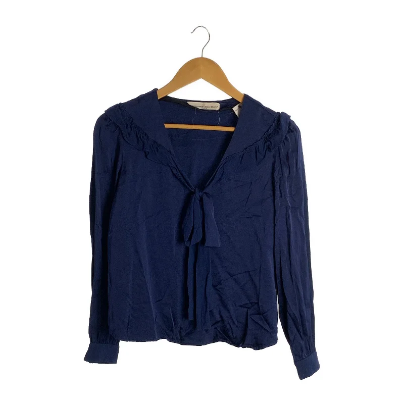 GOLDEN GOOSE/LS Blouse/FREE/NVY/Rayon/Plain Smart Business Blouse