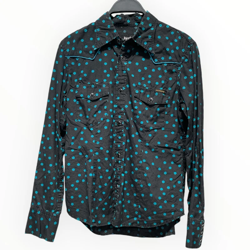 HYSTERIC/LS Blouse/Polka dot/Cotton/BLK/ Business Casual Blouse