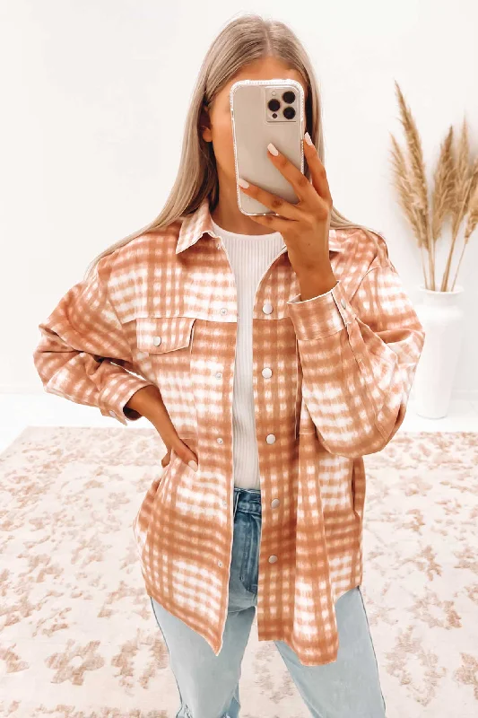 Adamson Shacket Tan Lightweight Tunic Blouse