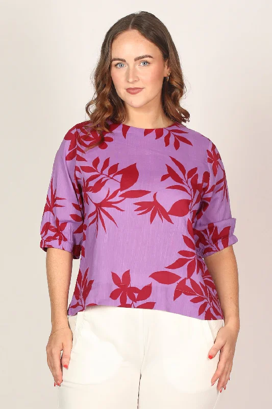 Audrey Blouse in Fuchsia Fever Feminine Pastel Blouse