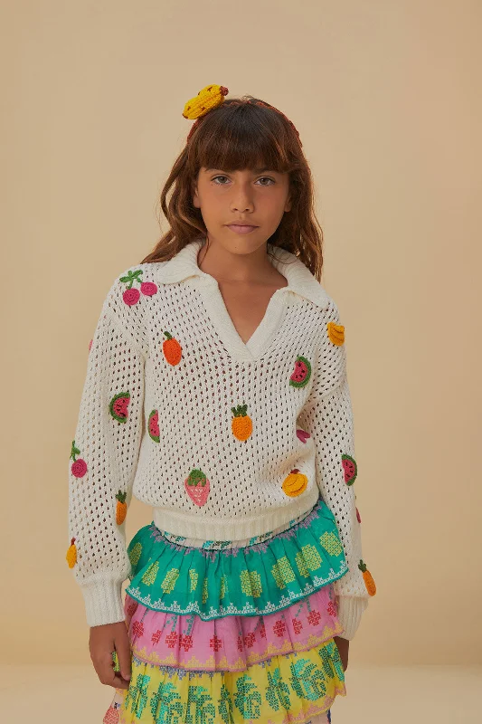 Crochet Fruit Kids Blouse Lightweight Chiffon Blouse