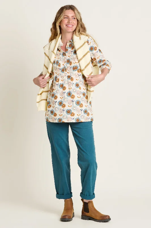 Freya Cream Tunic Blouse Silky Tunic Blouse