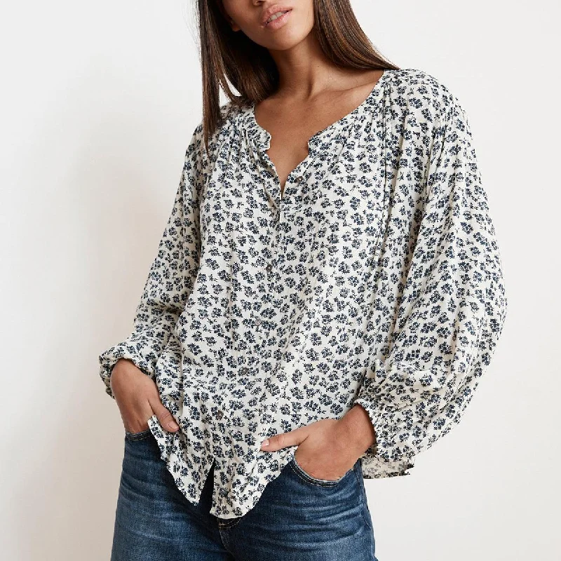 Kissan Sheer Blouse (Byzantium) Lightweight Linen Blouse
